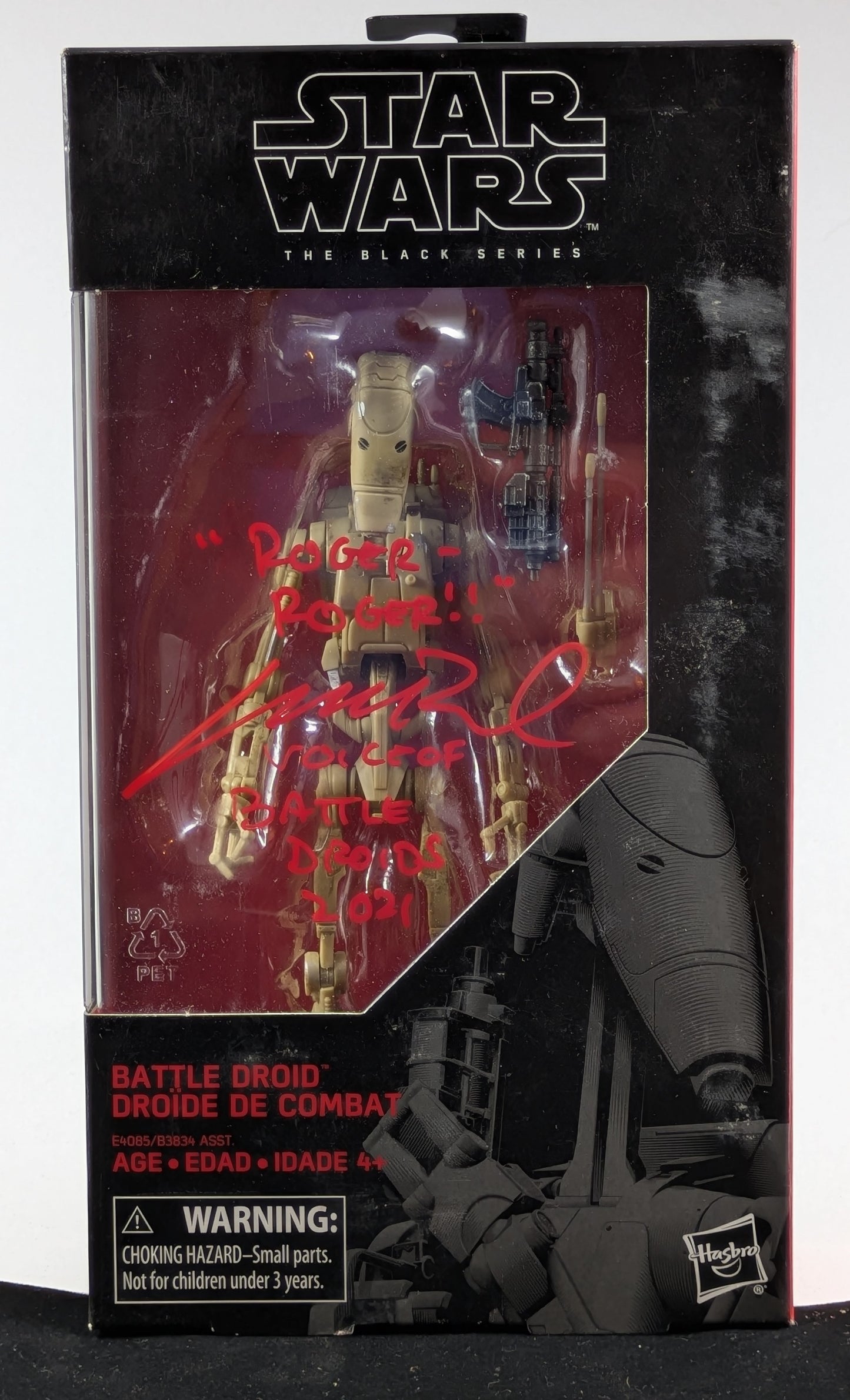Battle Droid - The Black Series #83 -Signed by Matthew Wood in Red ink