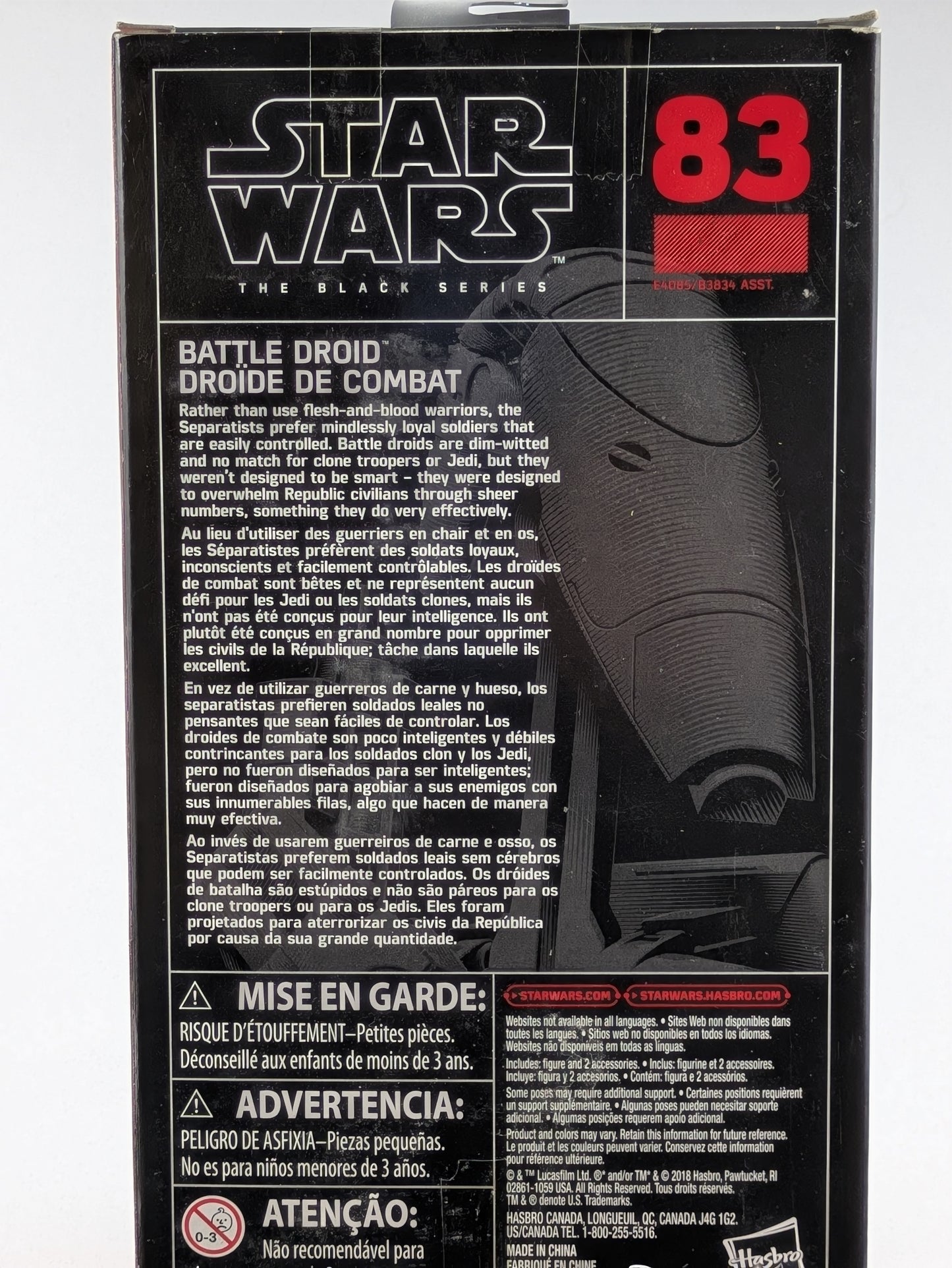 Battle Droid - The Black Series #83 -Signed by Matthew Wood in Red ink