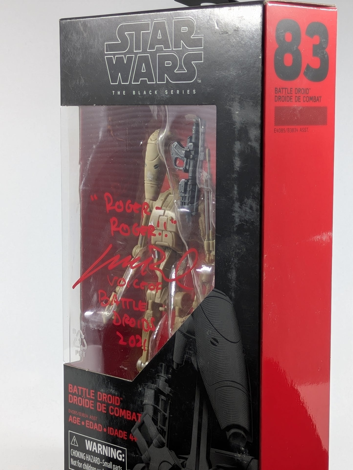 Battle Droid - The Black Series #83 -Signed by Matthew Wood in Red ink