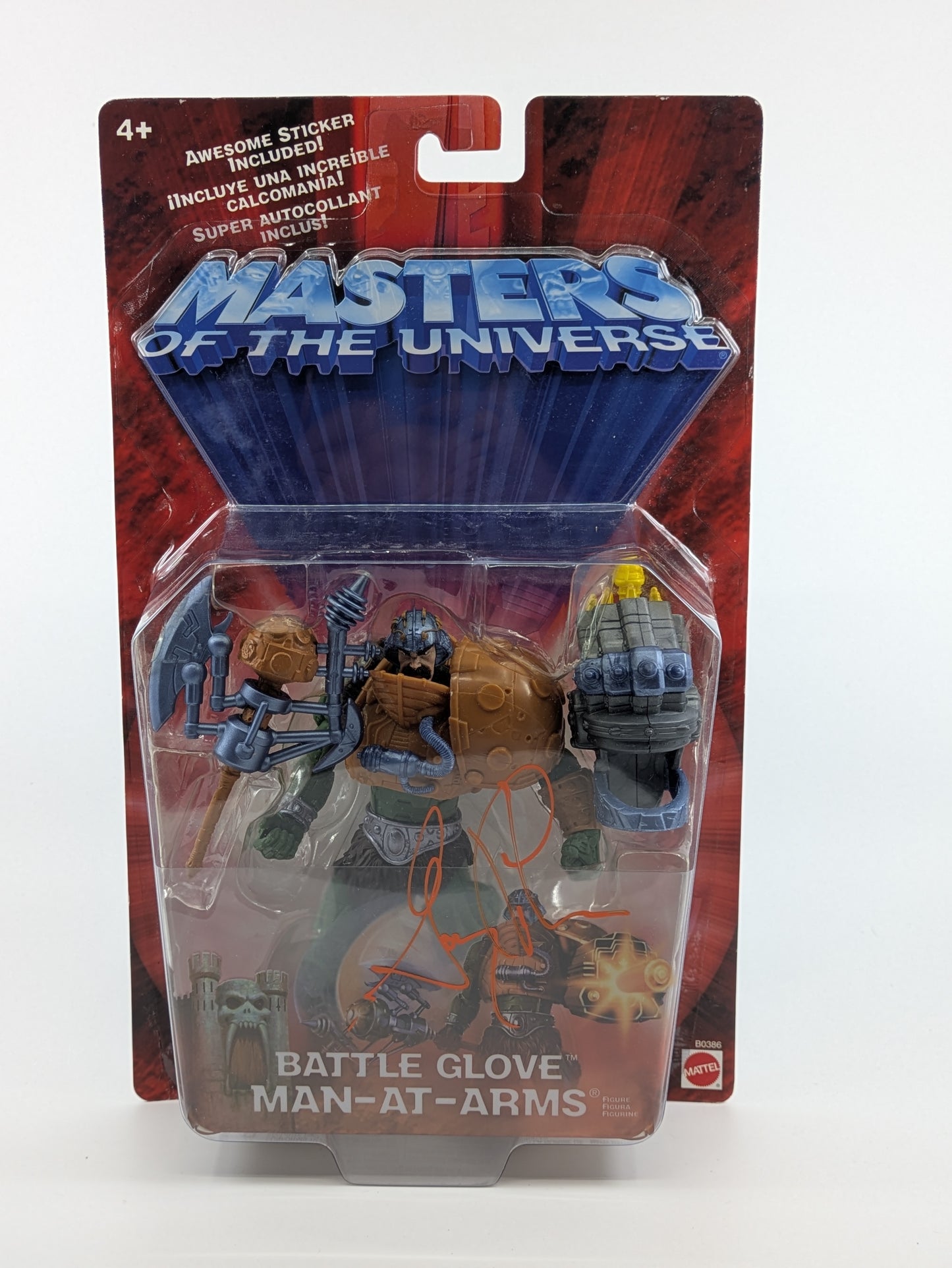 Battle Glove Man-At-Arms - Signed by Garry Chalk in Orange ink