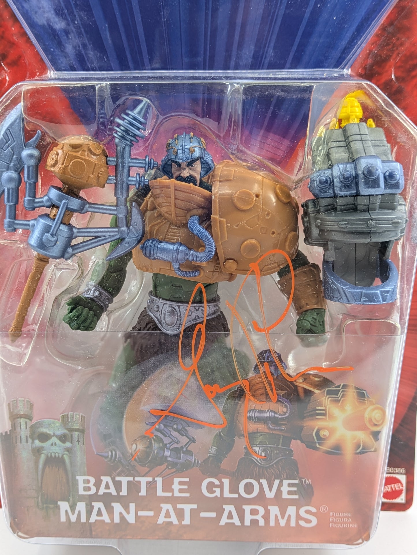 Battle Glove Man-At-Arms - Signed by Garry Chalk in Orange ink
