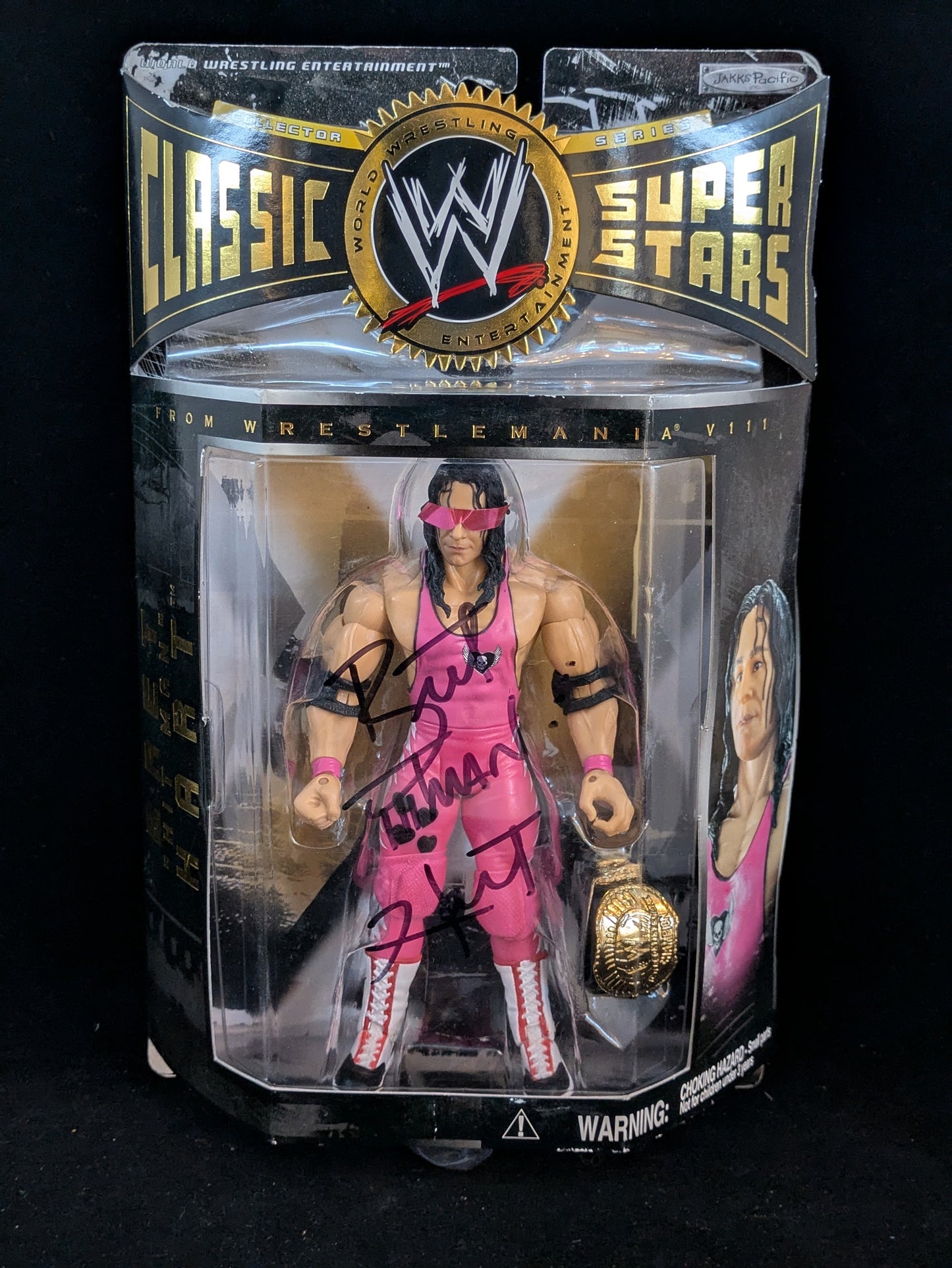 Bret "Hit Man" Hart - All Pink- Classic Super Stars - Autographed
