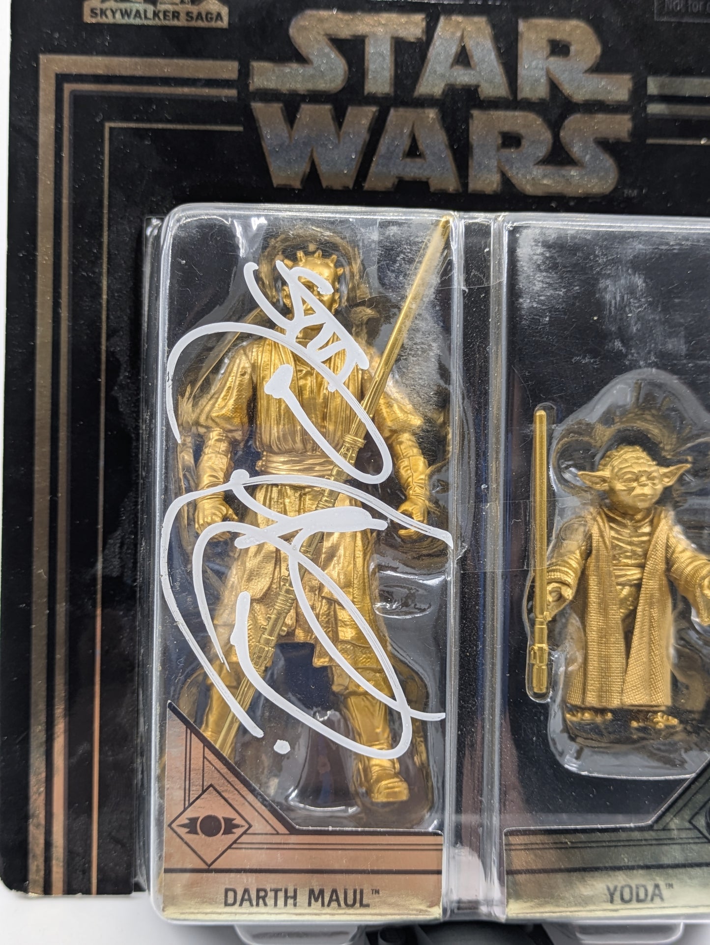Darth Maul & Yoda - Gold Figures Signed