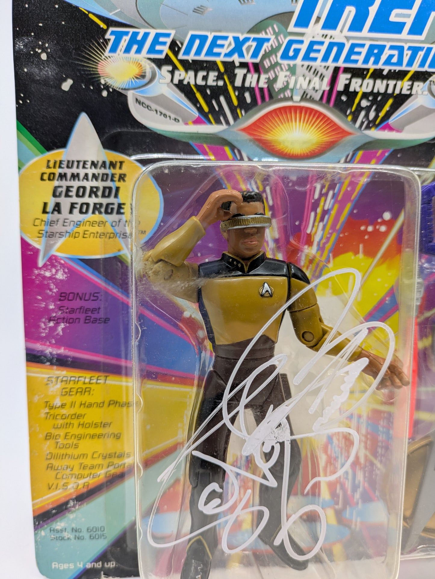 Geordi La Forge - Signed by LeVar Burton - Unpunched