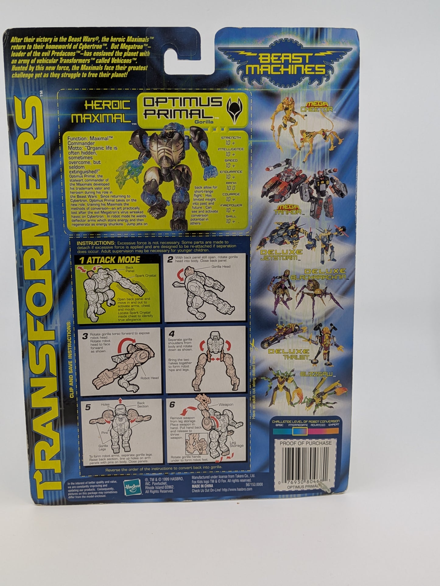 Optimus Primal Deluxe- Transformers Beast Machines - Signed by Garry Chalk