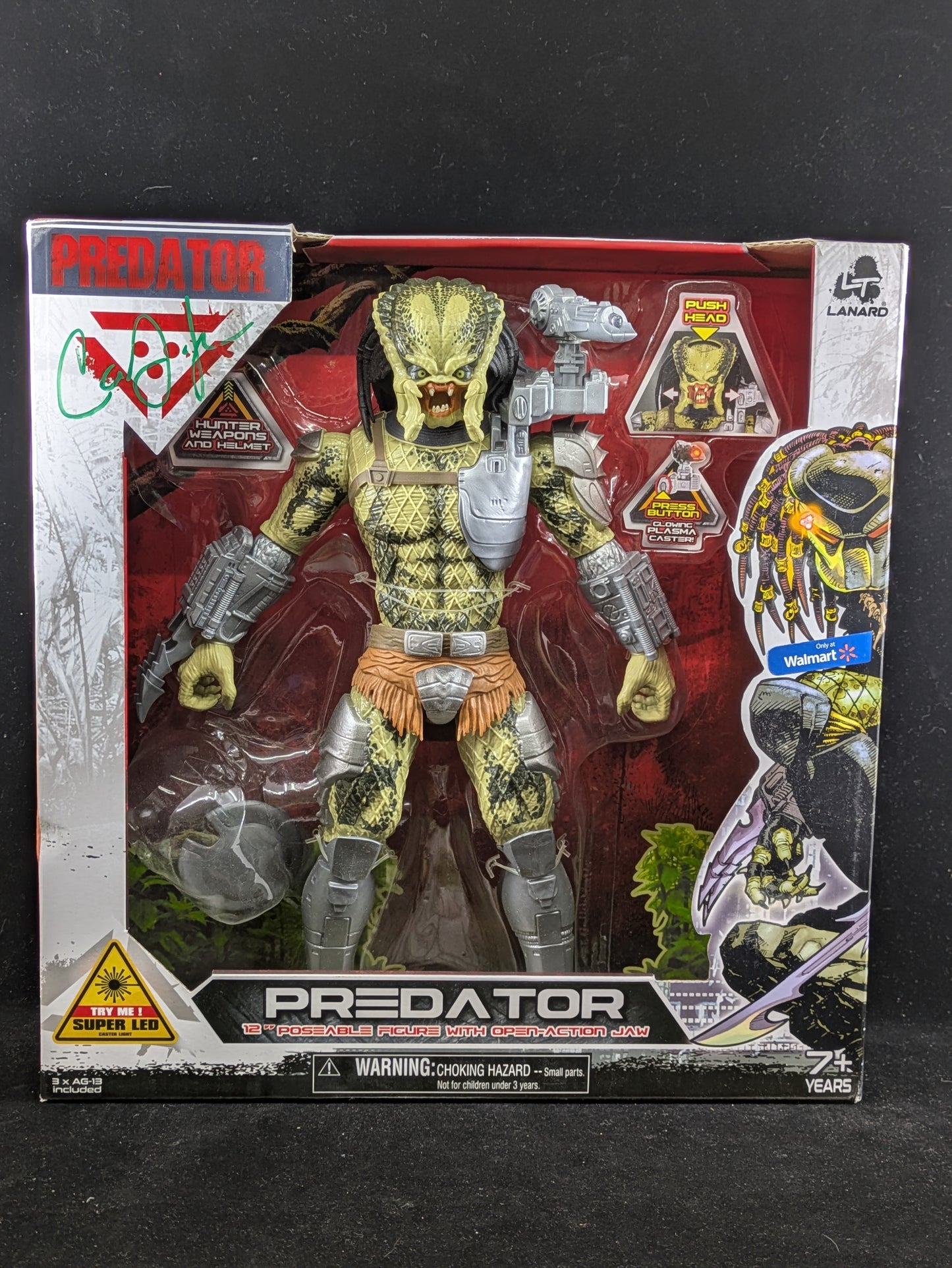 Predator 12 " Posable Battle Action Figure - Lanard - Autographed by Carey Jones