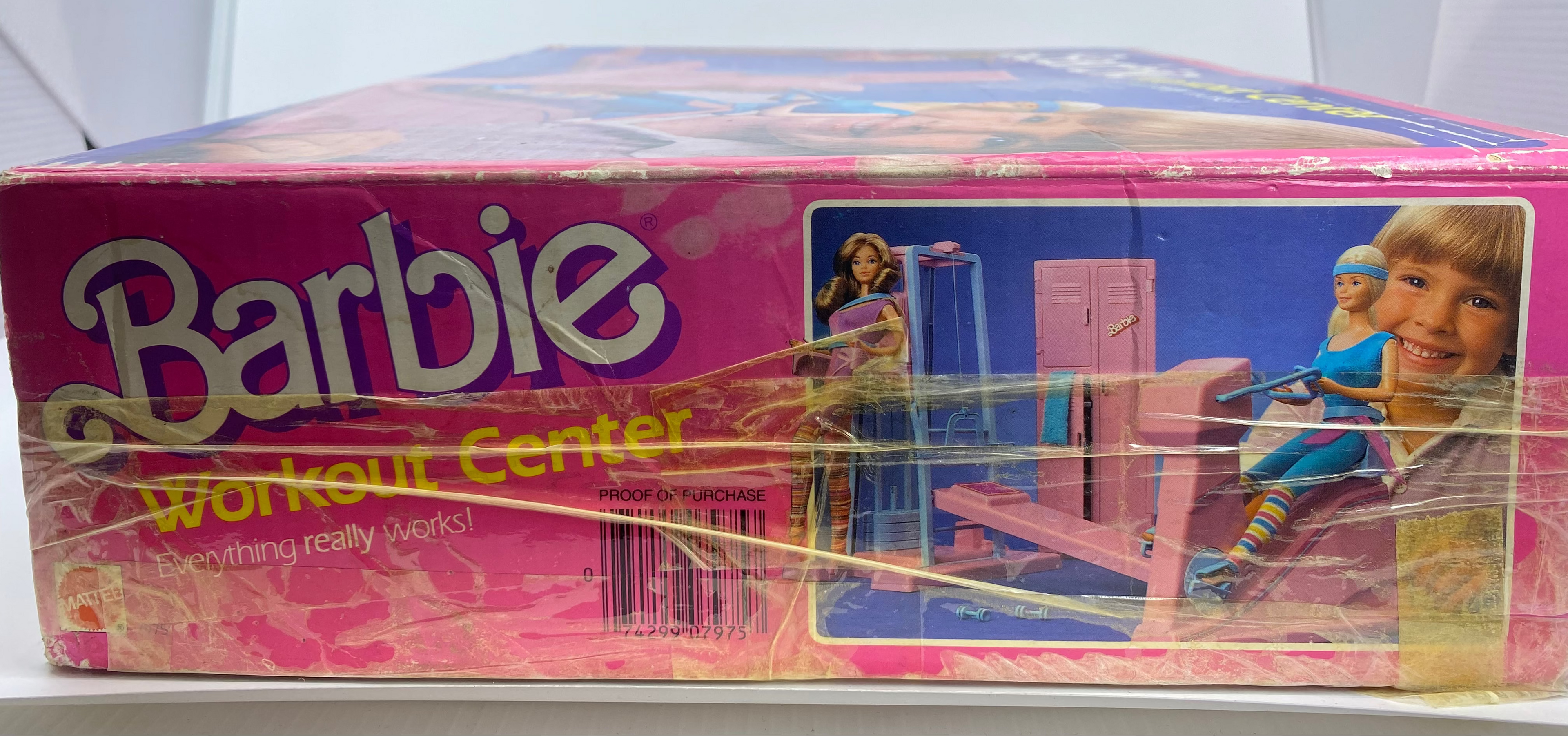 Barbie Workout Center toy set packaging on a white background