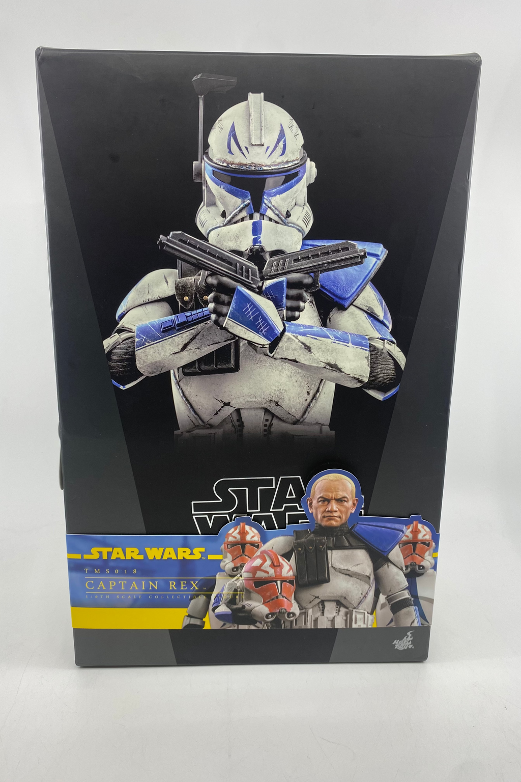 Star Wars action figure packaging with character illustration on a white background