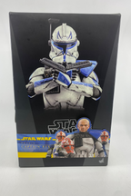 Star Wars action figure packaging with character illustration on a white background