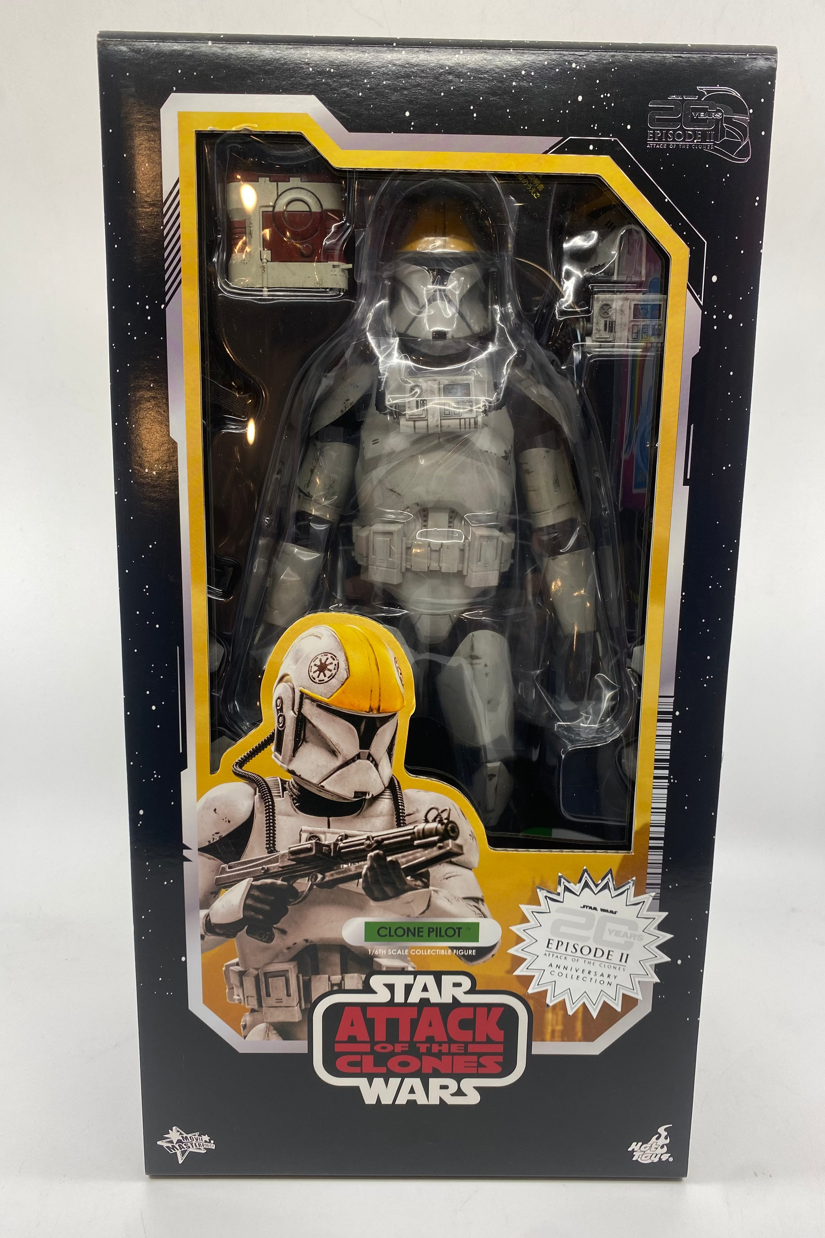 Star Wars action figure in packaging with character illustration on a white background