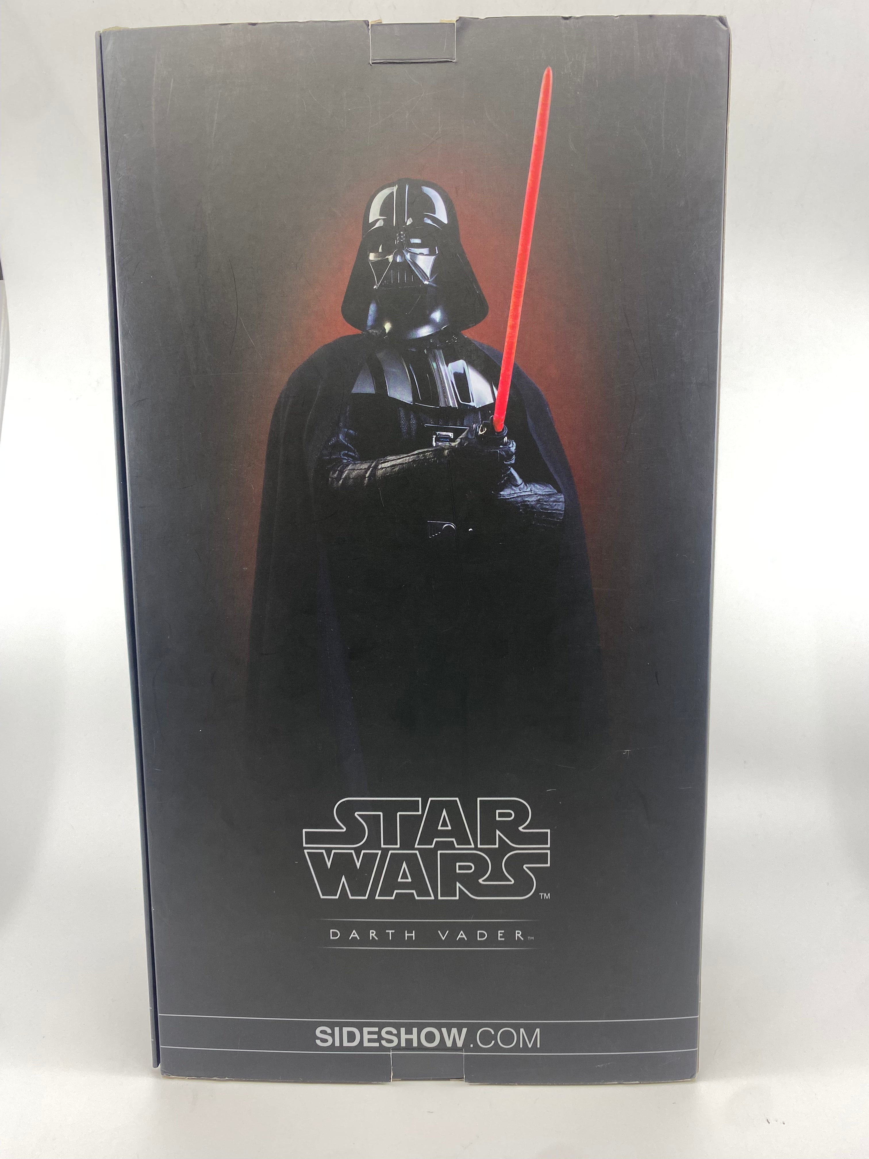 Box for a Darth Vader figure from Sideshow Collectibles on a white background