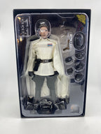 Action figure in a clear packaging with black border on a white background