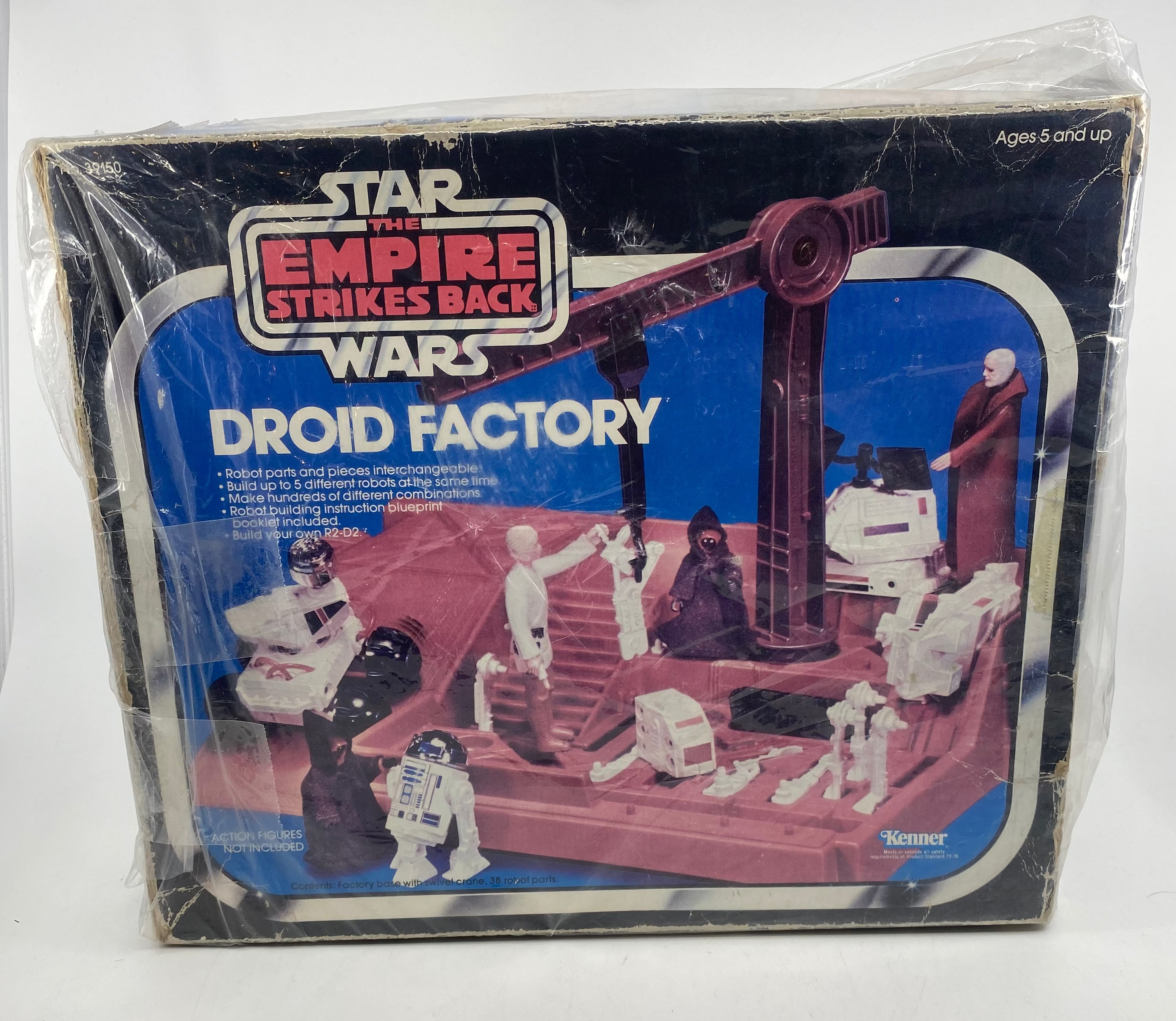 Vintage 'Star Wars' Droid Factory toy set packaging on a white background