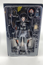 Action figure in a transparent packaging case on a white background