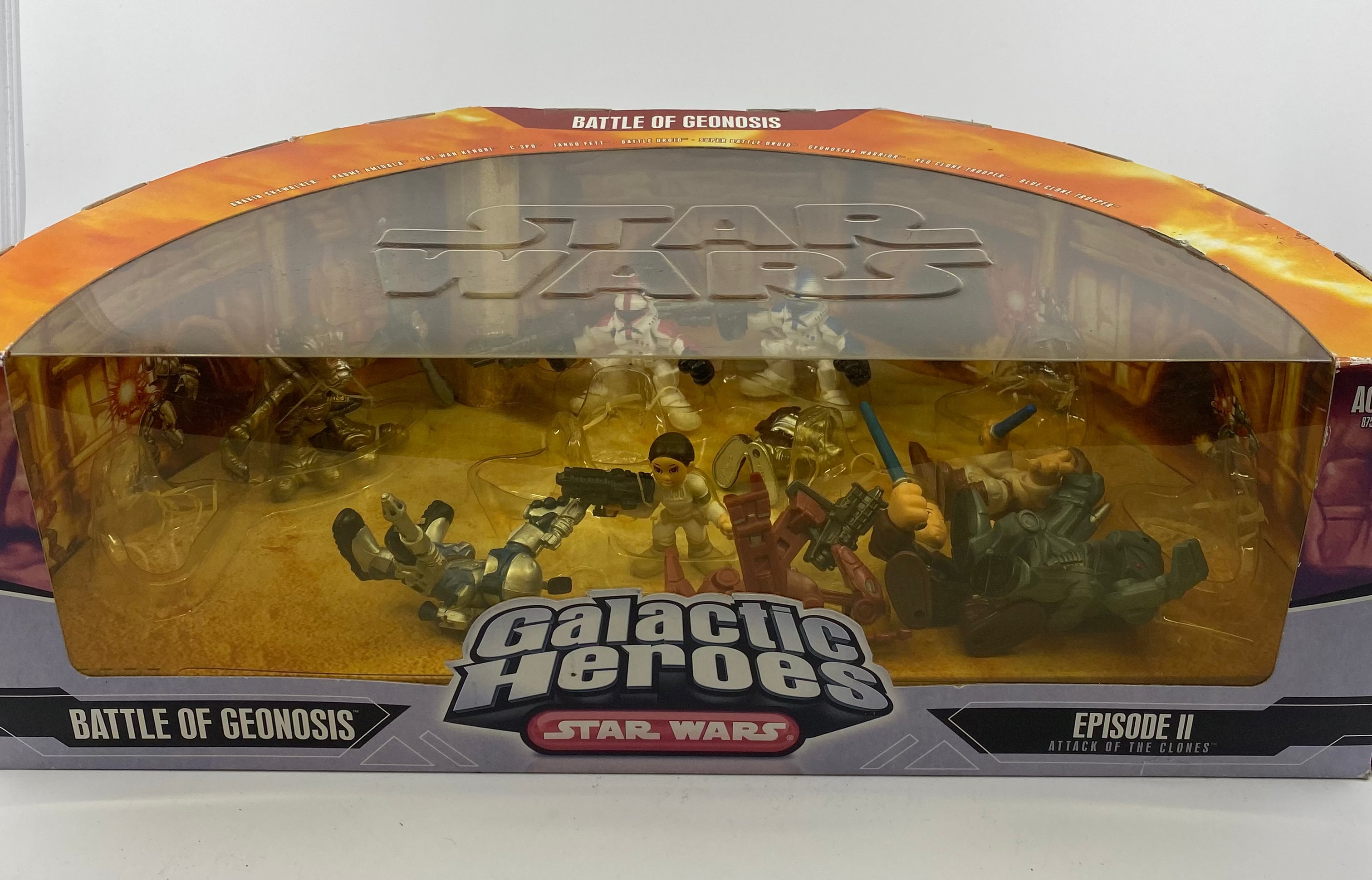 Boxed 'Star Wars Galactic Heroes' toy set on a white background