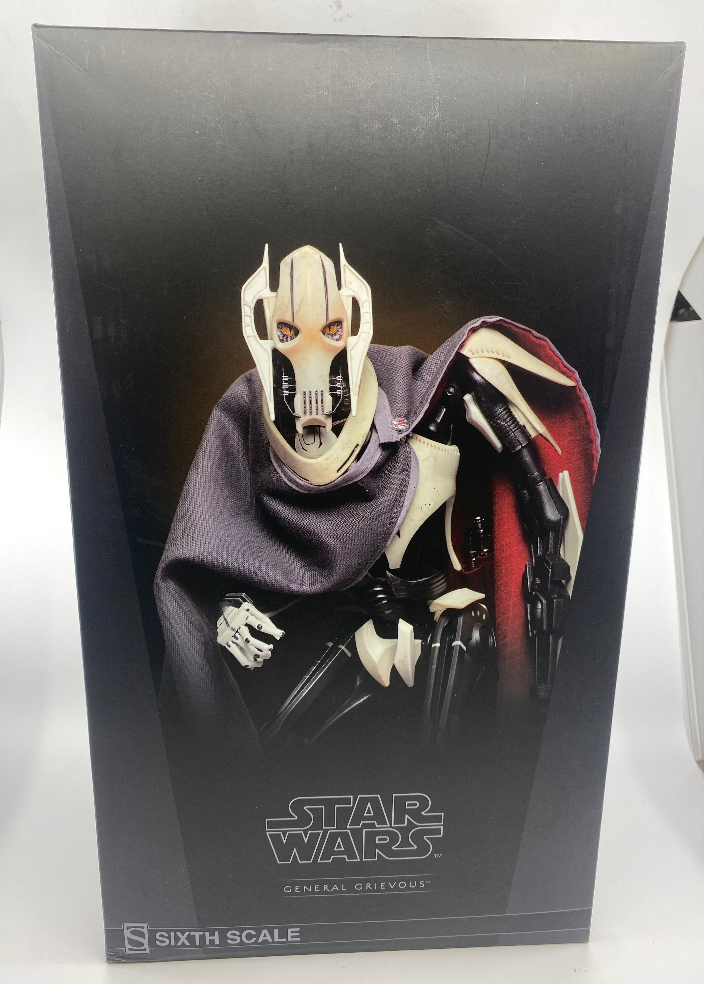 Star Wars General Grievous sixth scale figure in packaging on a white background