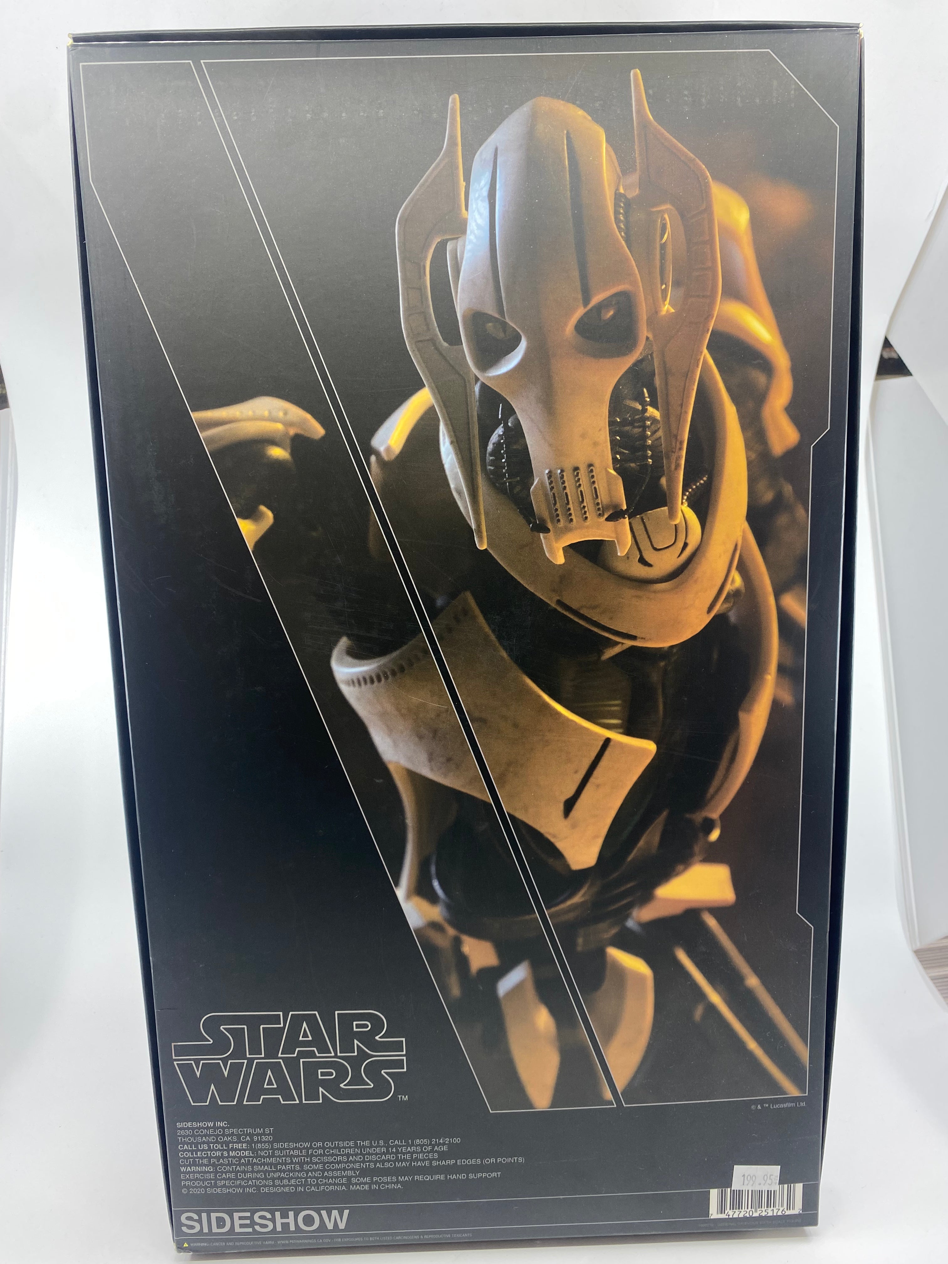 Star Wars General Grievous figure in packaging with Sideshow logo