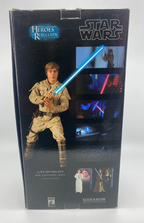 Star Wars action figure packaging with Luke Skywalker holding a lightsaber on a white background