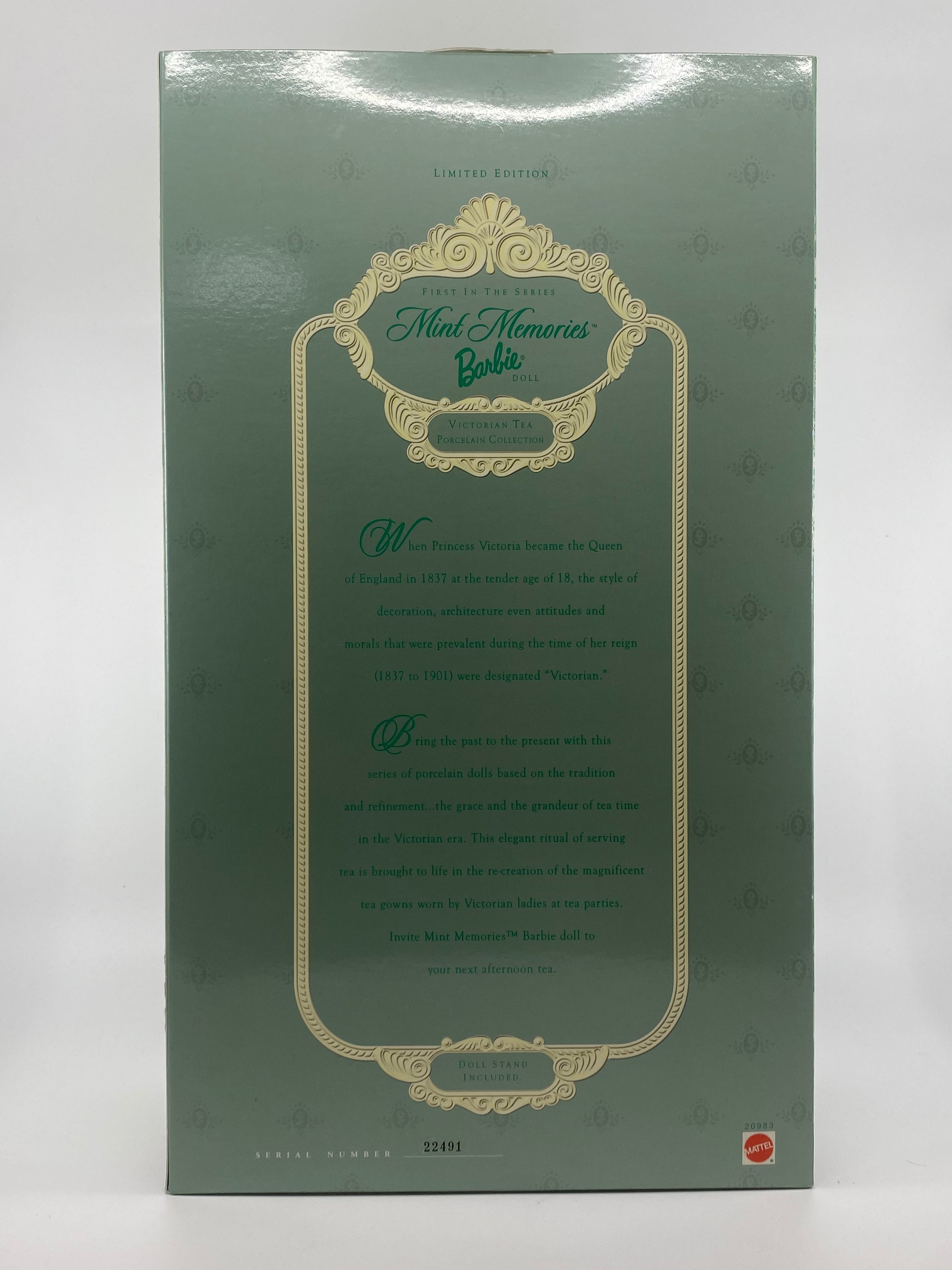 Green box with gold text and Barbie logo on a white background