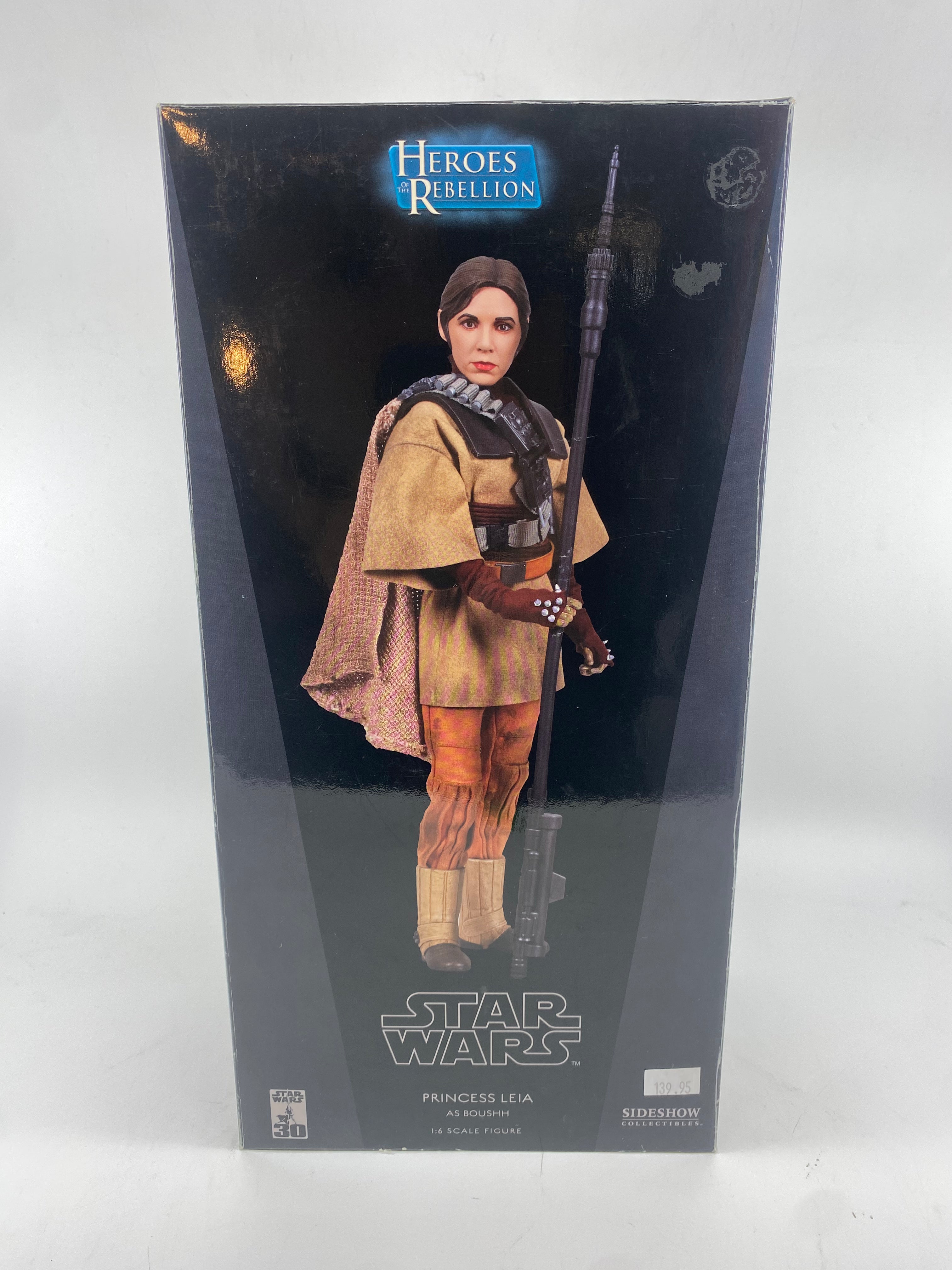 Star Wars action figure packaging with character illustration on a white background