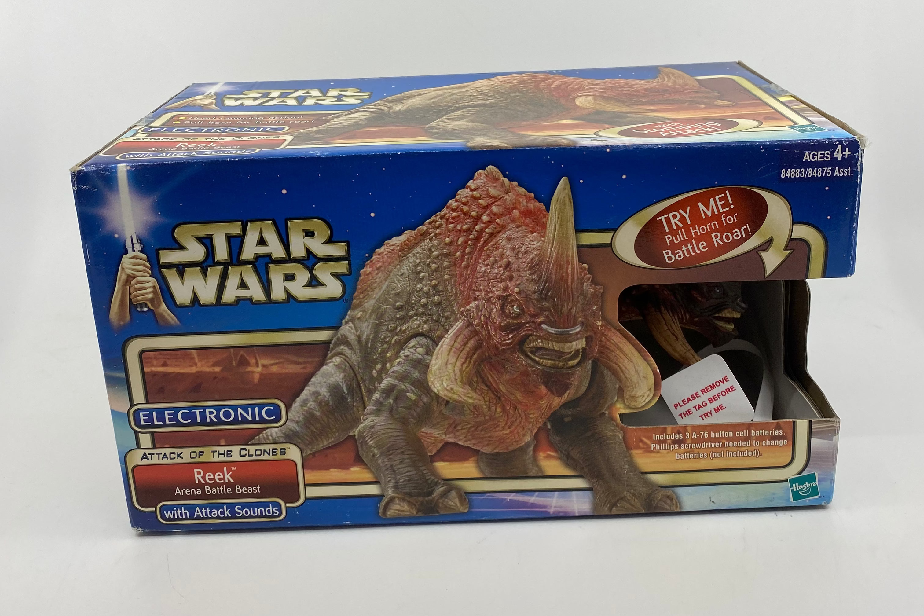 Star Wars electronic toy box with a creature figure on a white background