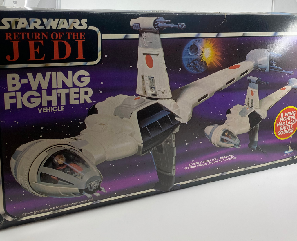 Boxed B-Wing Fighter toy from Star Wars Return of the Jedi on a white background