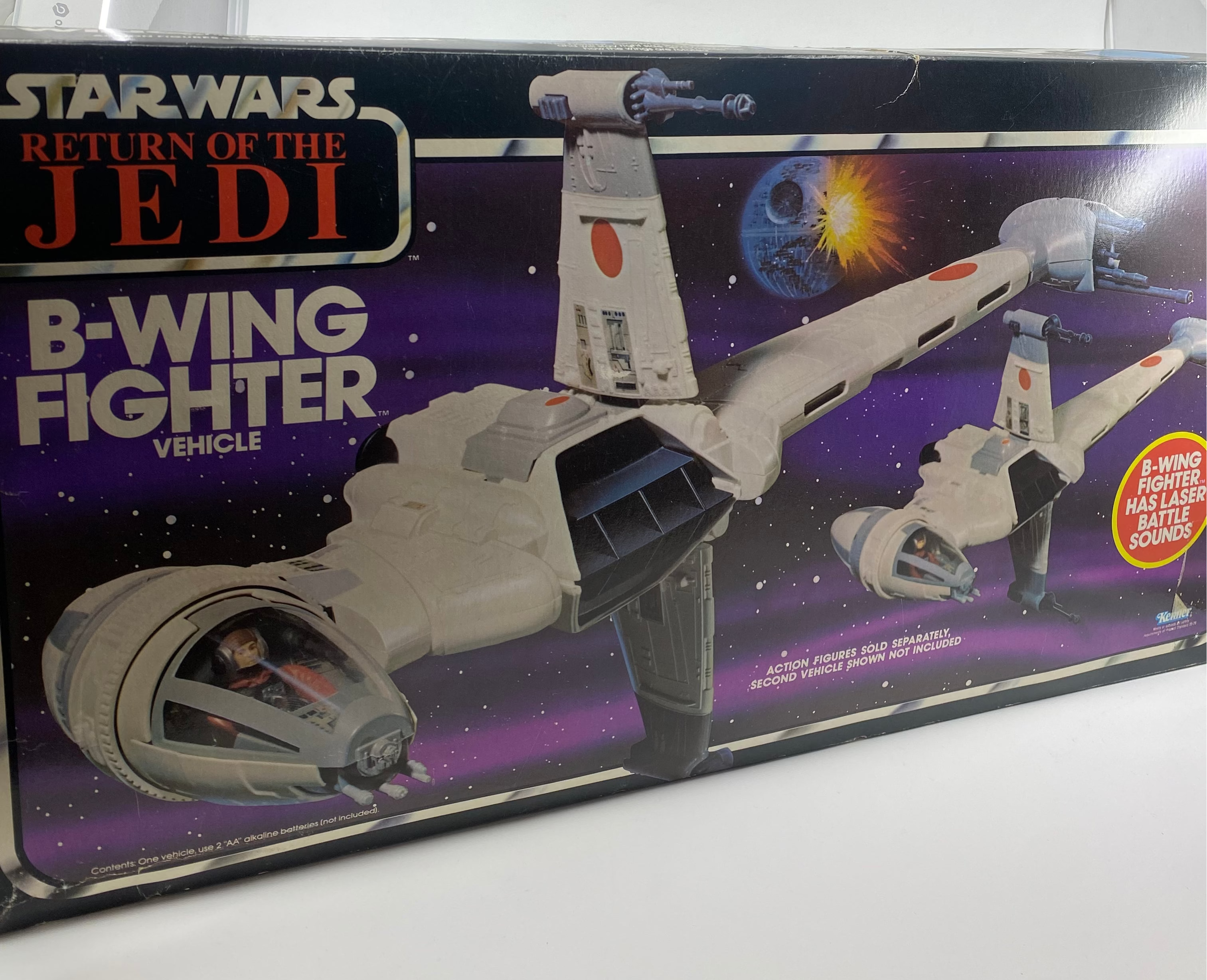 Boxed B-Wing Fighter toy from Star Wars Return of the Jedi on a white background