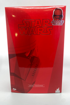 Red 'Star Wars' action figure box with character image on a white background