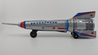 Model rocket with 'Skyexpress' branding on a gray background