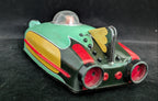 Toy car with a retro design on a dark background