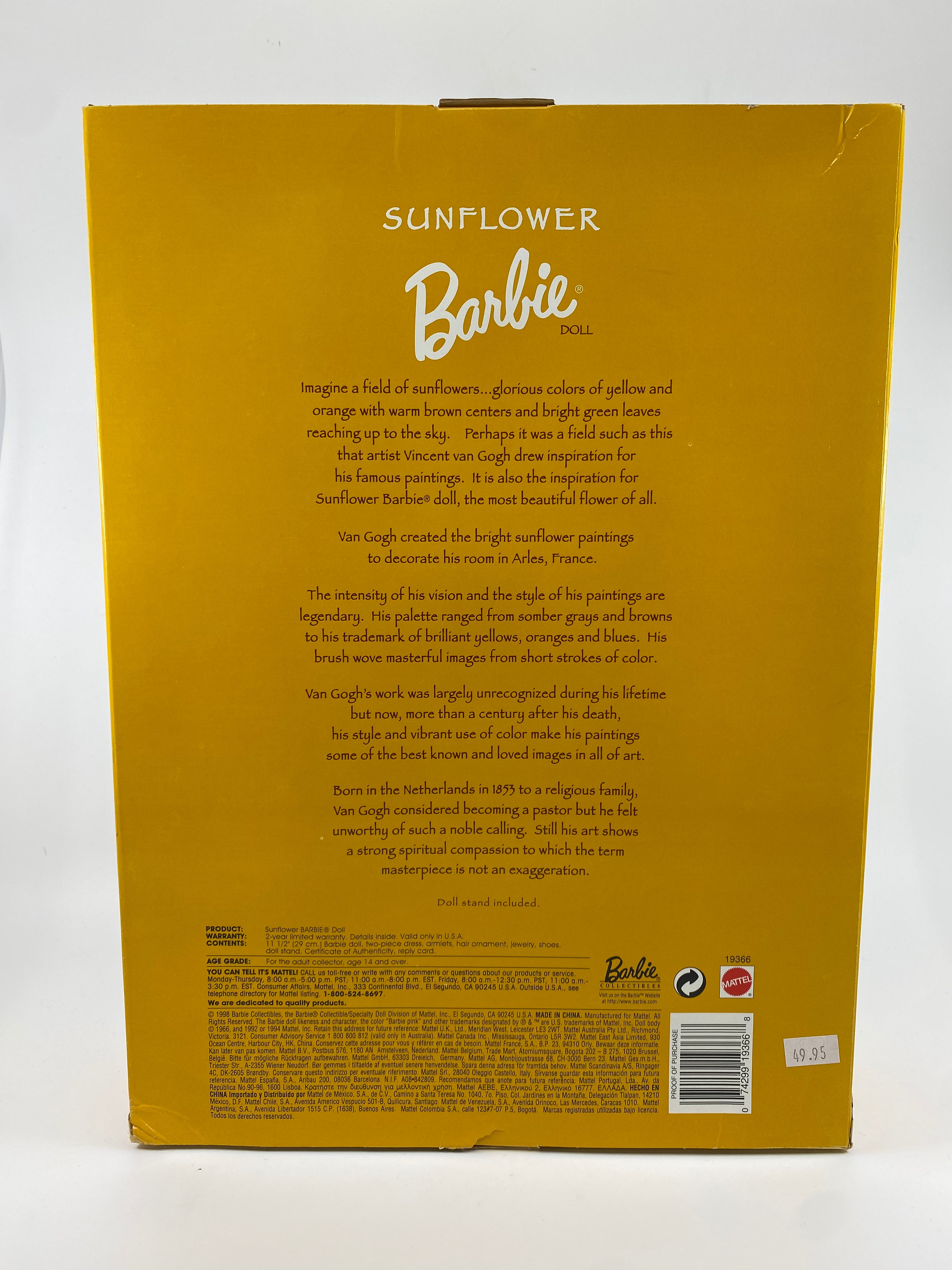 Sunflower Barbie - Limited Edition Vincent Van Gogh Collection