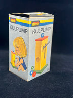 Vintage Brio Kulpump toy packaging on a dark background