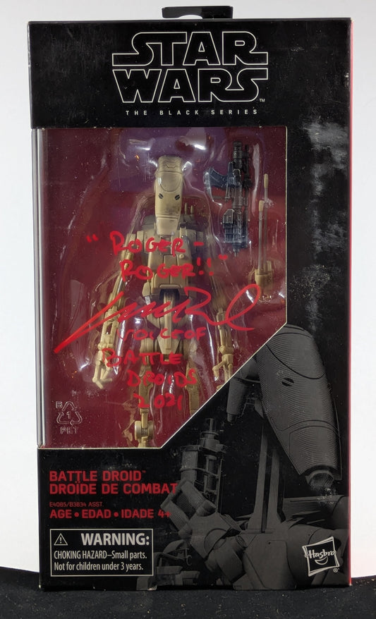 Battle Droid - The Black Series #83 -Signed by Matthew Wood in Red ink