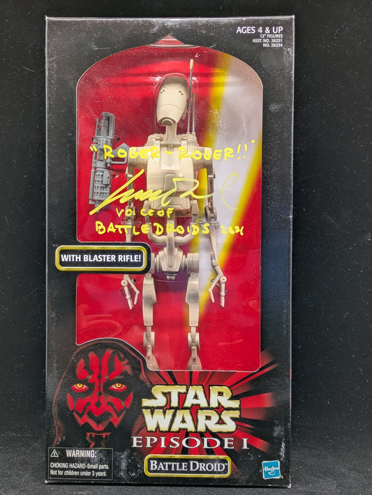 Battle Droid with Blaster Rifle 12 inch Figure - Autographed by Matthew Wood