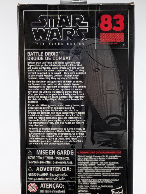 Battle Droid - The Black Series #83 -Signed by Matthew Wood in Red ink