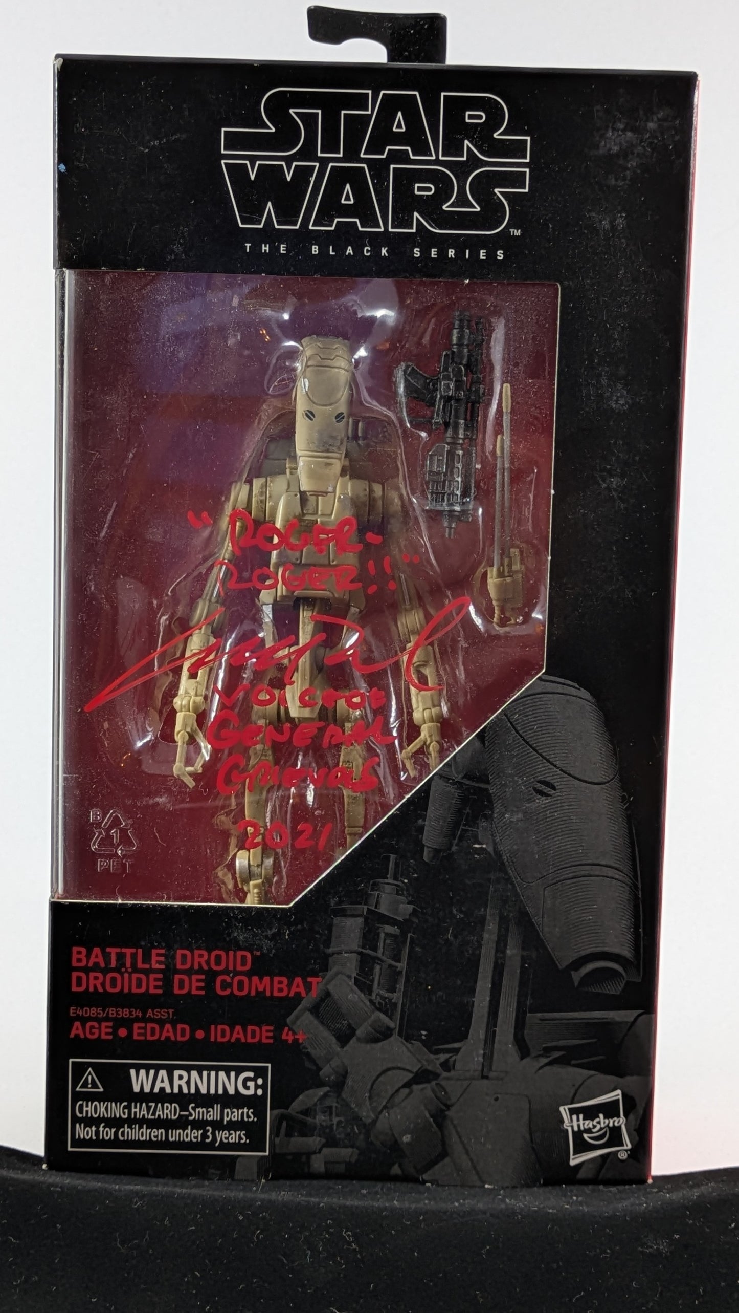 Battle Droid - The Black Series #83 -Signed by Matthew Wood in Red ink "General Grievous"