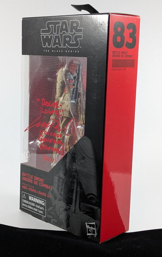 Battle Droid - The Black Series #83 -Signed by Matthew Wood in Red ink "General Grievous"