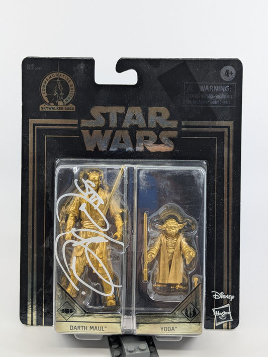 Darth Maul & Yoda - Gold Figures Signed