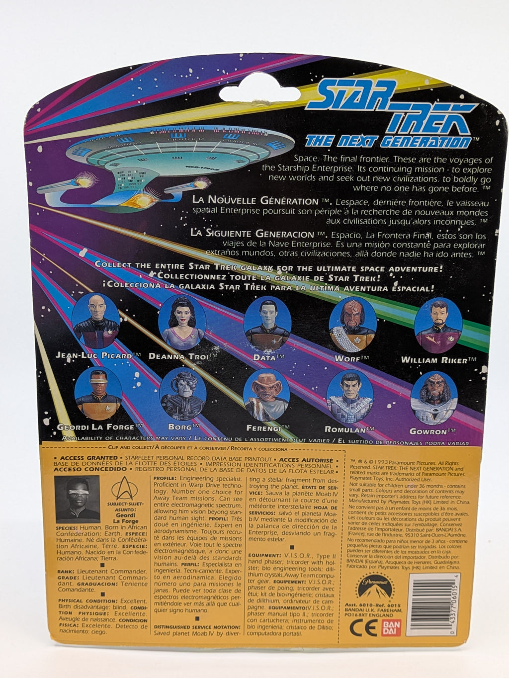 Geordi La Forge - Signed by LeVar Burton English + French